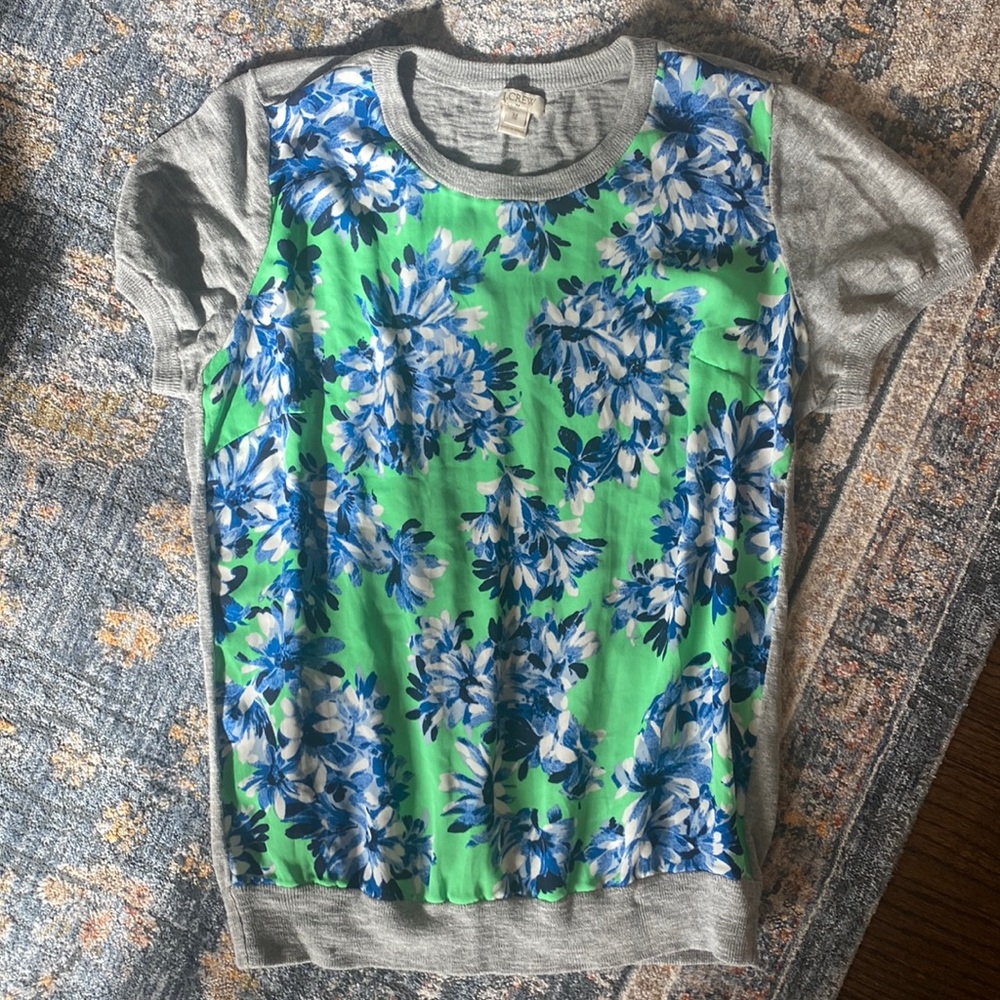 Jcrew short sleeved floral blouse